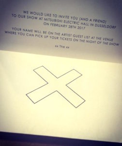 Snail mail invite from The XX
