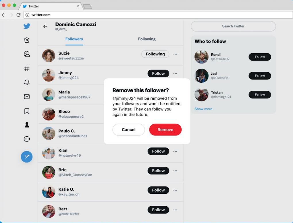 Twitter remove unwanted followers image