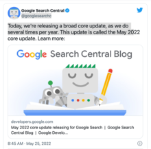 Google search algorithm update on the Music 3.0 blog